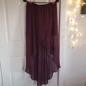 High lo purple skirt